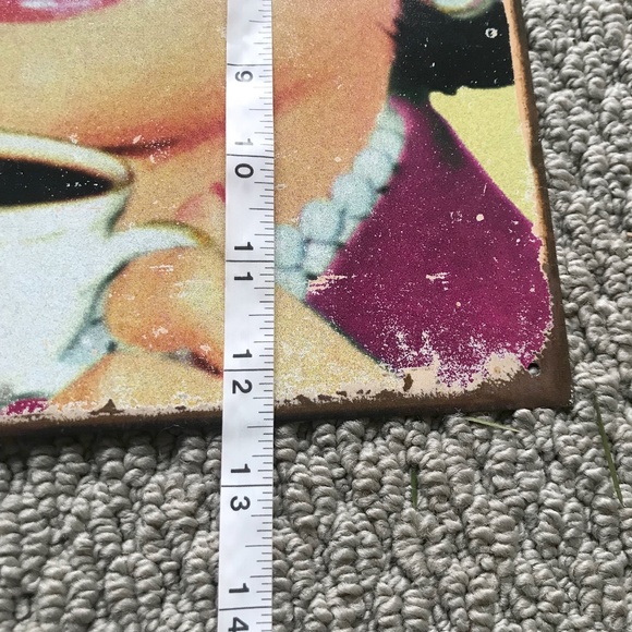 Vintage 50's Metal Sign "Drink Coffee, Do Stupid Things Faster With More Energy" - Picture 4 of 7